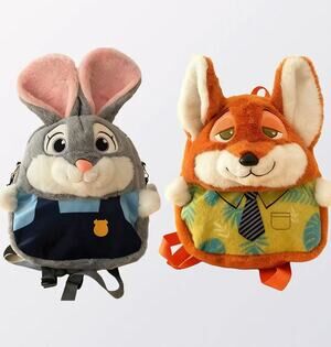 Zootopia Nick Fox & Judy Rabbit Plush Backpack Set Multiway Kids Cartoon Cosplay